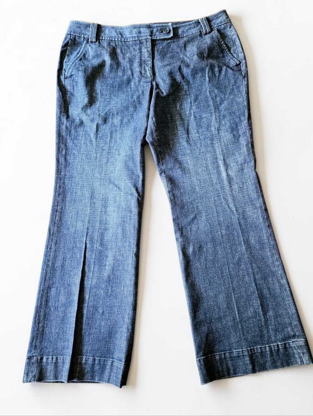 Talbots 18W Wide Leg Trouser Jeans NWT Dark Wash Cotton Blend